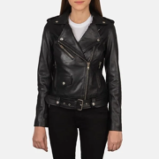Women’s Alison Black Leather Biker Jacket