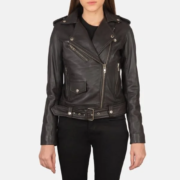 Women’s Alison Brown Leather Biker Jacket