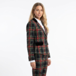 Womens Tartan Blazer - Black Stewart
