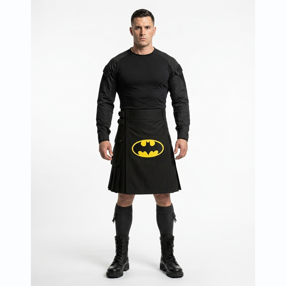 Yellow Batman Logo Cotton Utility Kilt Yellow Batman Logo Cotton Utility Kilt - Image 1