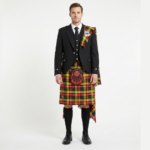 Black Tweed Argyll Wedding Kilt Outfit With Buchanan Modern Tartan Kilt