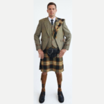 Khaki Argyll Kilt Outfit With Rose Ancient Tartan Kilt
