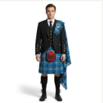 Black Agyll Kilt Outfit With Oklahoma Tartan Kilt