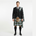 Black Agyll Kilt Outfit With St Patrick Irish Tartan Kilt