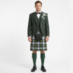Green Argyll Kilt Outfit With St Patrick Irish Tartan Kilt
