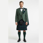 Green Argyll Kilt Outfit With Black Watch Tartan Kilt