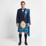 Navy Agyll Kilt Outfit With Oklahoma Tartan Kilt