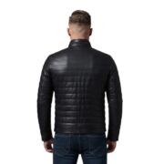 Greyish Original Thinsulate Filling Puffer Leather Jacket For Men - Image 2