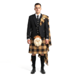 Black Argyll Kilt Outfit With Rose Ancient Tartan Kilt