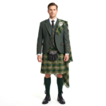 Green Agyll Kilt Outfit With Dark Irish Green Tartan Kilt