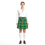 Ladies Irish Green Tartan Short Kilt Skirt