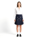Modern Blue Short Kilt with Decorated Apron