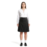 Pure Black Cotton Women Utility Kilt