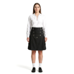 Stylish Black Utility Kilt with Multiple Pockets