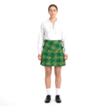 Stylish Irish Green Short Tartan Kilt with Fastening Straps