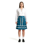 Stylish Navy Blue Mini Kilt with Pockets and Chains