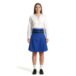 Women’s Navy Blue Casual Pleated Kilt with Straps