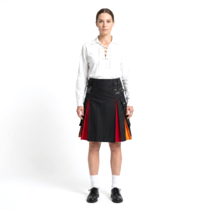 processed_Womens-Black-Rainbow-Utility-Kilt-300x300 Women's Black Rainbow Pride Kilt - Image 1