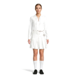 Women's White Mini Utility Kilt with Button Straps