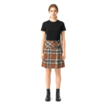 Camel Thomson Tartan Short Kilt Skirt