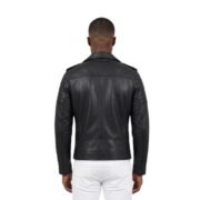 Hudson Black Biker Leather Jacket - Image 2