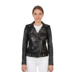 Women’s Alison Black Leather Biker Jacket
