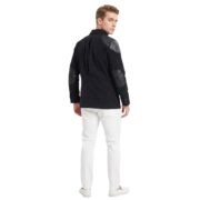 Black Corduroy Jacket With Leather Patch - Image 2