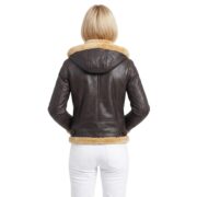 Golden Shearling Black Real B3 Bomber Leather Jacket For Women - Image 2