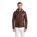 Evan Hart Fur Brown Leather Jacket