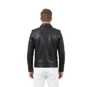 Sergeant Black Leather Jacket - Image 2