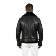 Francis B-3 Black Leather Bomber Jacket - Image 2