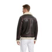 Bomber Shearling Jacket B3 With Reddish Brown Stripes - Image 2