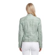 Four Zipper Gray Leather Jacket For Women - Image 2