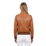Flap Pockets Rust Color Real Leather Jacket - Image 2