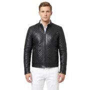 Black Fully Diamond Quilted Leather Jacket