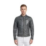Men Vintage Cafe Racer Leather Jacket