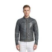 Men Vintage Cafe Racer Leather Jacket
