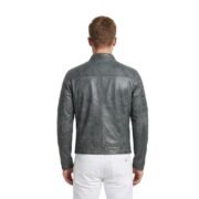 Men Vintage Cafe Racer Leather Jacket - Image 2
