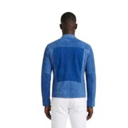 High Quality Blue Suede Leather Jacket - Image 2