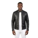 Men’s Dean Black Leather Biker Jacket