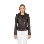 Women’s Alison Brown Leather Biker Jacket