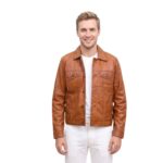 Men’s Distressed Brown Leather Jacket