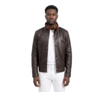 Men’s Double Collar Bomber Leather