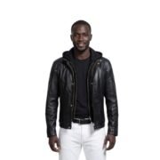 Highschool Black Hooded Leather Jacket