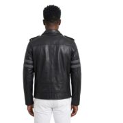 Multi Pockets Real Black Leather Jacket For Men - Image 2